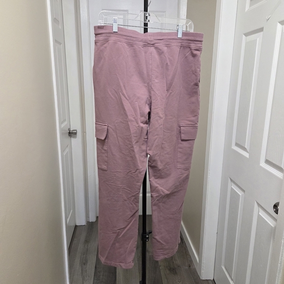 Hyba Cotton Blend Cargo Pants Pink Full Length Drawstring Waist Casual - Picture 8 of 9